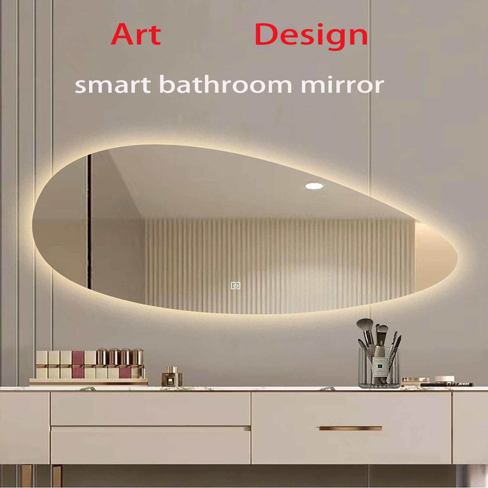 Specchio Da Bagno A Forma Di Nuvola Irregolare Con Luce LED, Specchio Da Parete Senza Cornice, Specchio Decorativo, Specchio Di Vanità Illuminato A