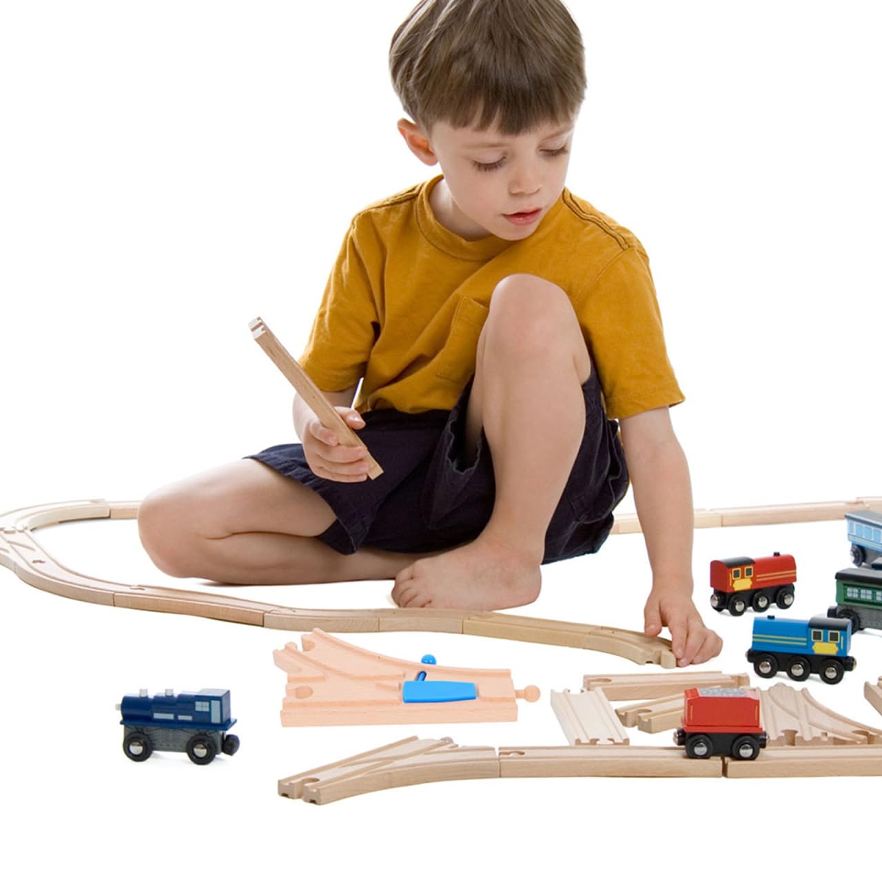 VICASKY Lot de 2 accessoires souples compatibles avec les chemins de fer en bois, favorise la motricité fine et la pensée spatiale, extensible pour jeu éducatif ludique