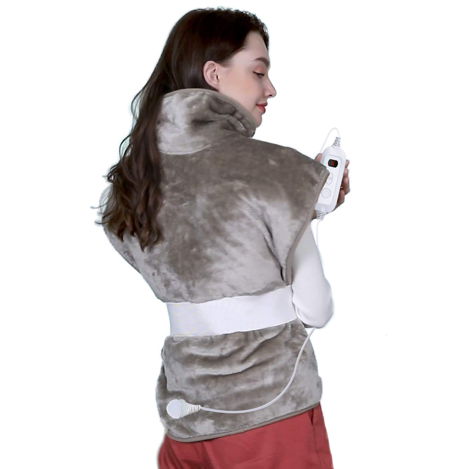 Heating pad, Heating pad for Back Pain, Ultra-Large, Auto Shut Off, Fast Heating Technology, Six Heat Settings, Machine-Washable, Micro Plush/Soft Touch, Elastic Band and Storage Bag Included