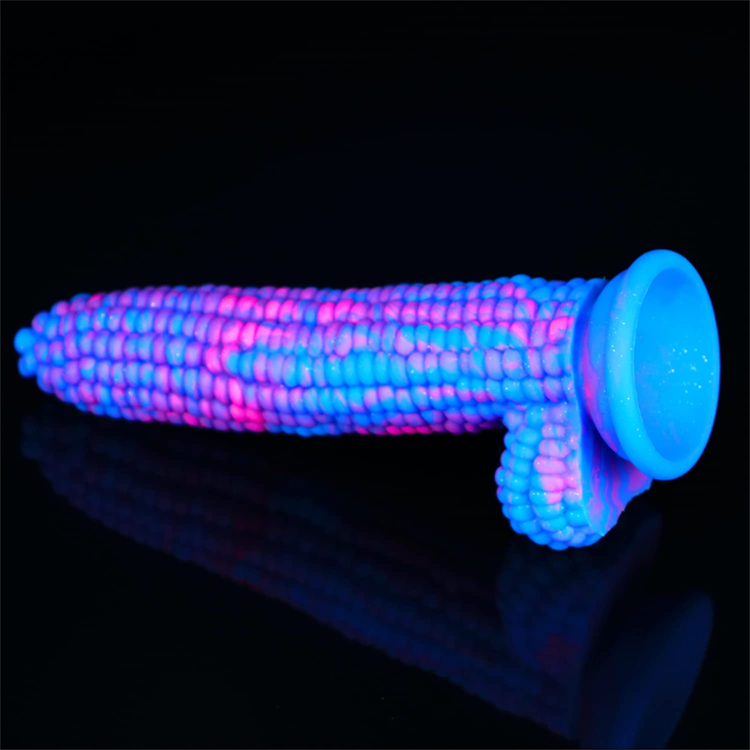 Monster Dildo Colourful Big Grain Corn Adult Sex Toy with Strong Suction Cup 8 Inch Flexible Soft Vegetable Dildos -: Blue