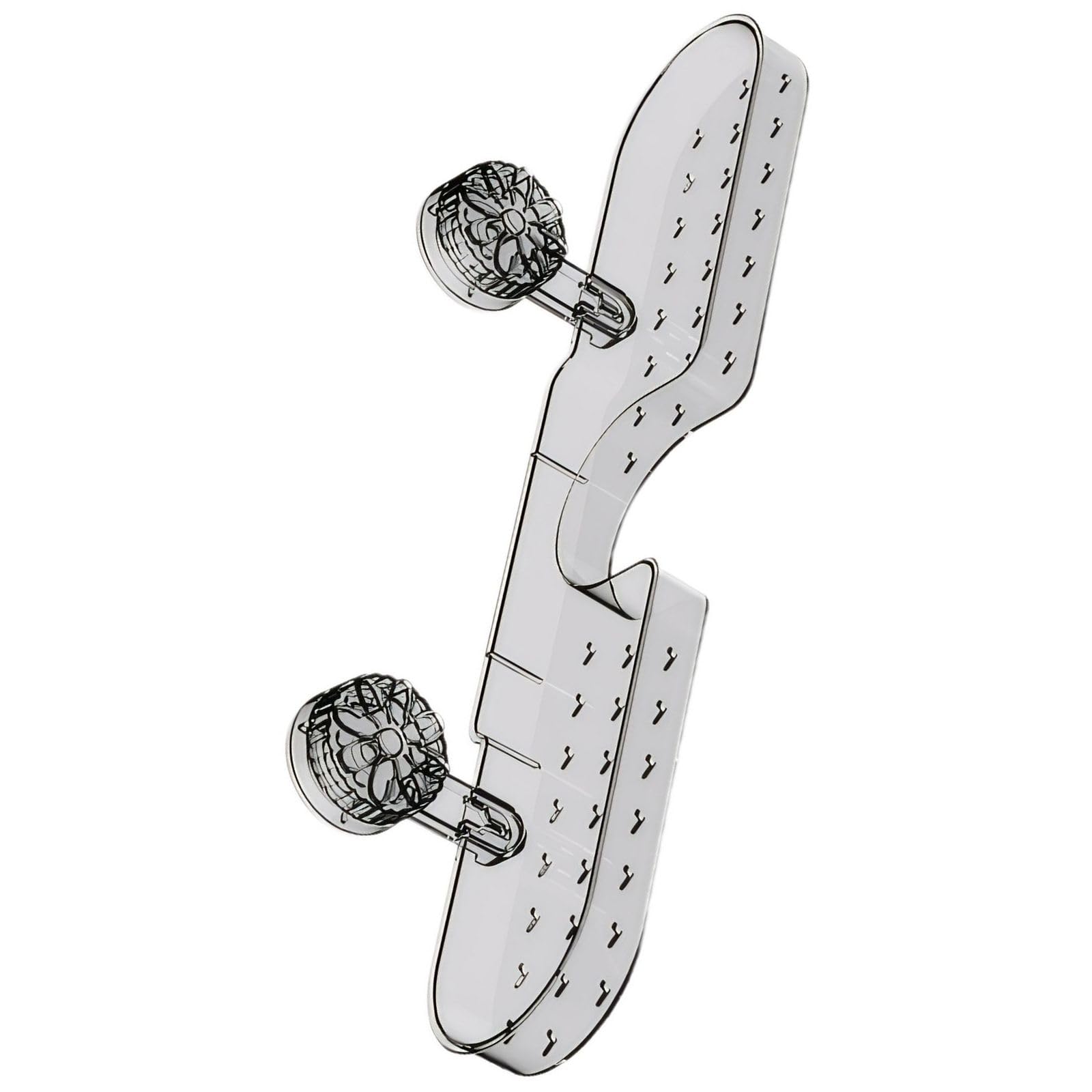 letixnink Bathroom Storage Organizer with Suction Cups No Drill Shower Caddy for Countertop and Mirror Use