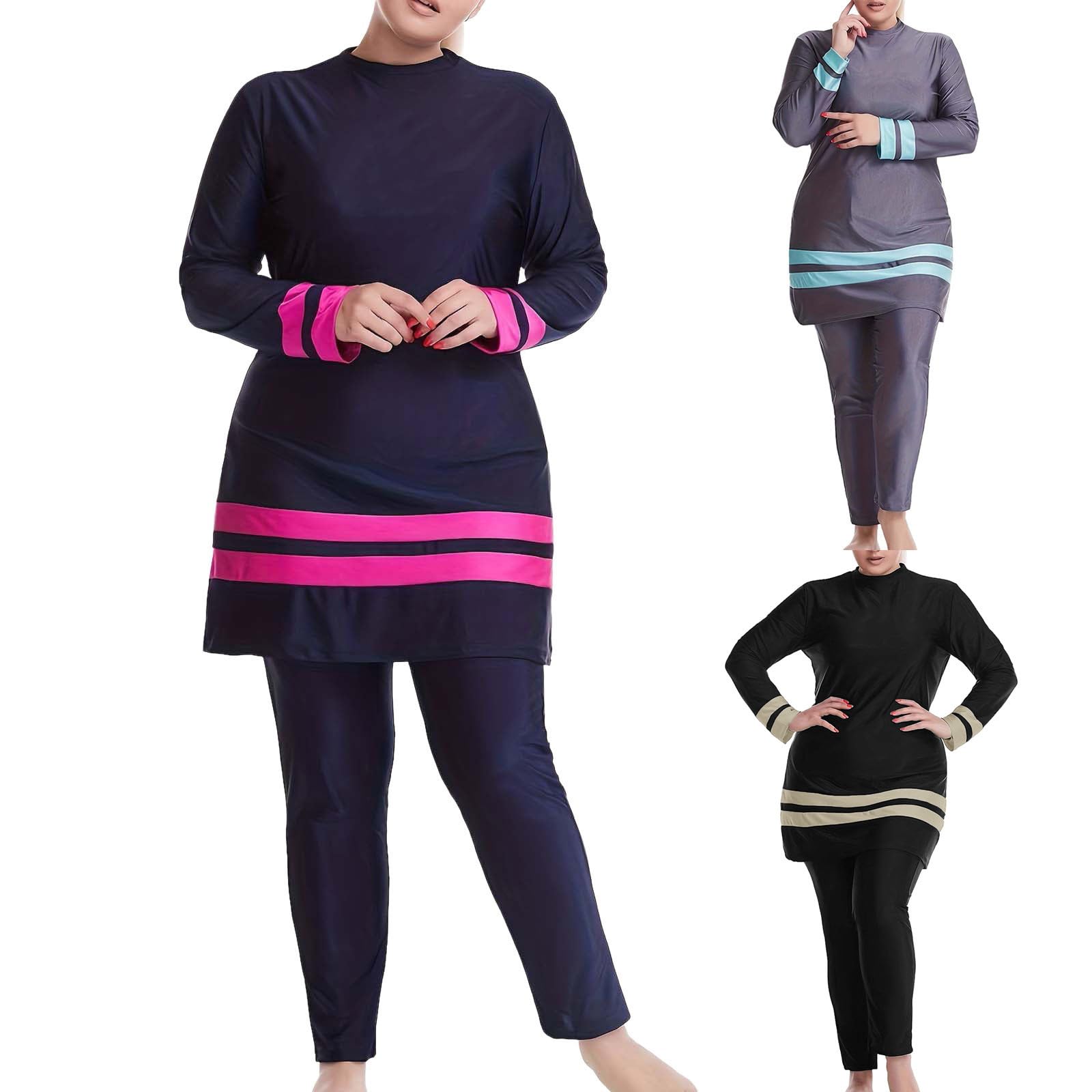 Burkini Traje de Baño Islámico para Mujer y Niña con Hijab, Cómodo Elegante Muslim Swimwear