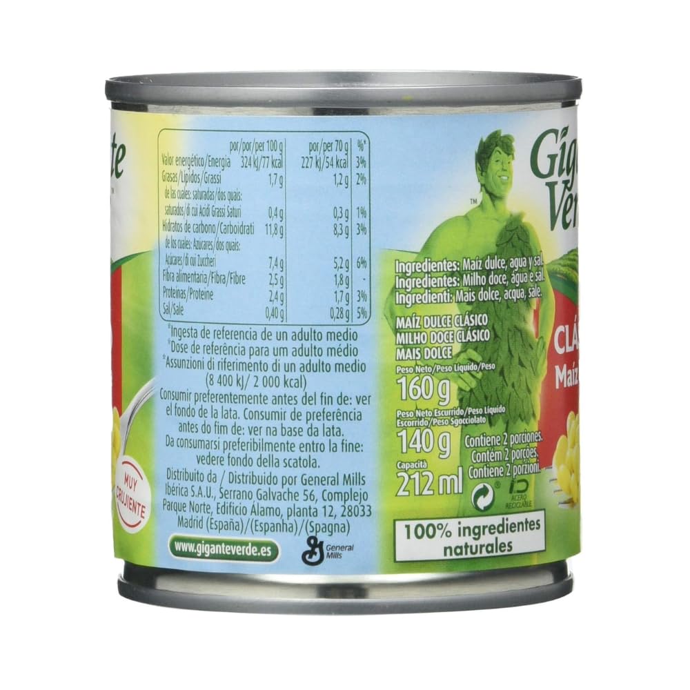 Gigante Verde - Tripack Lata De Maíz Dulce Clásico 3 x 160 g