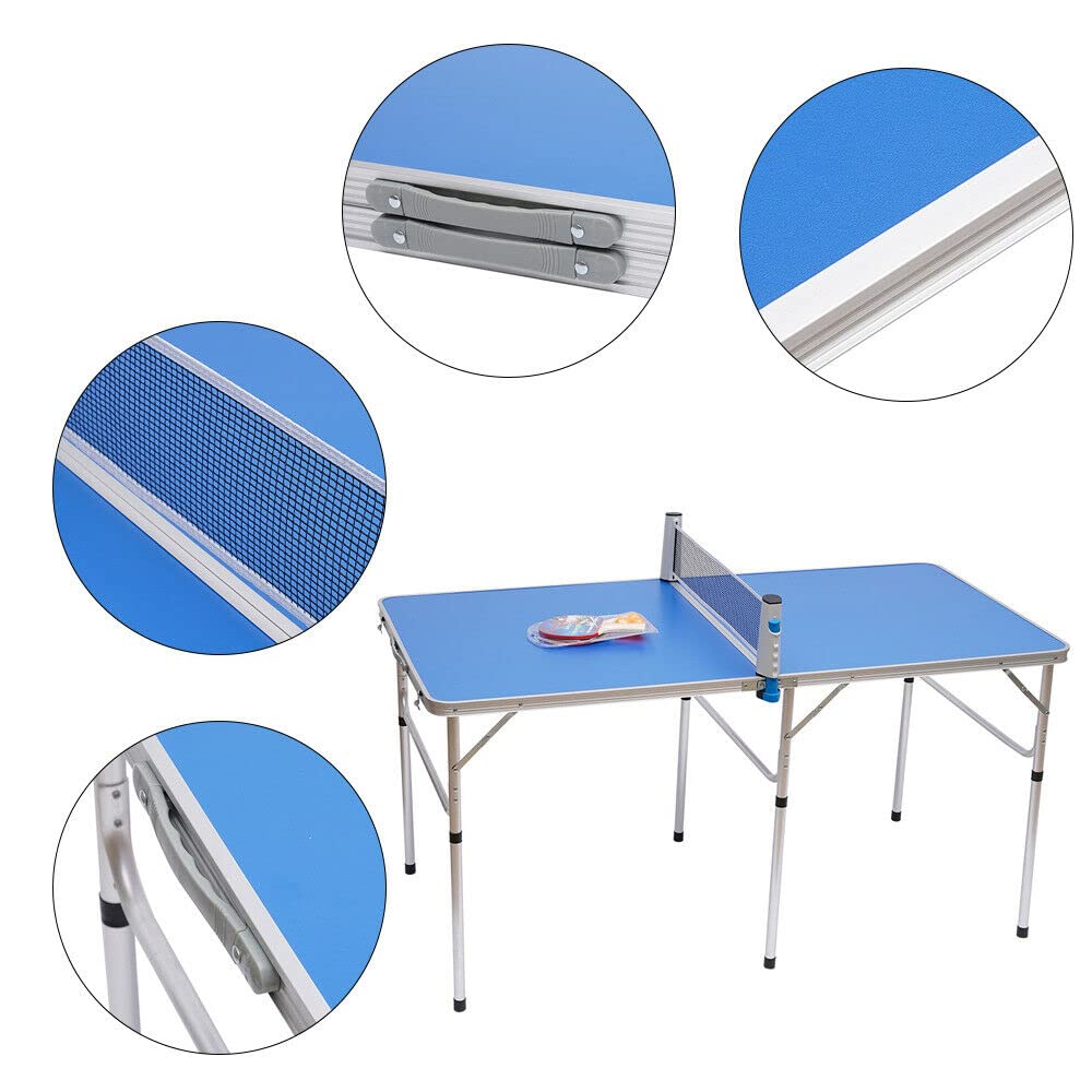 Tavolo da ping pong 152 x 76 x 76 cm, set completo per casa e giardino, include 1 tavolo da ping pong, 2 racchette e 3 palline da ping pong
