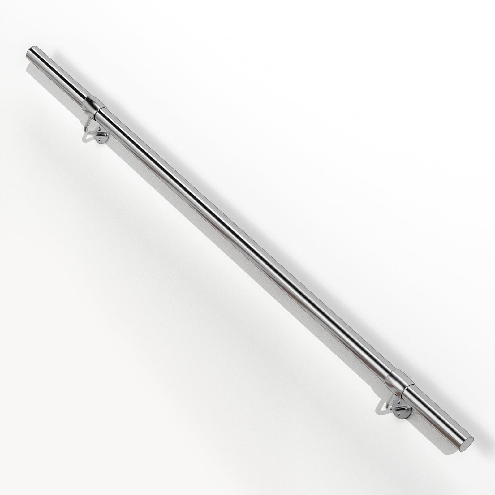 Photo 1 of ZALNVEY 6 Ft-Single Hand Rail, Industrial Metal Stairs Handrail Kit, Sturdy Wall Mount 304 Stainless Steel Indoor Outdoor Stair Railing Wood Concrete Brick Wall,1.65 in Round Pipe Grab Bar, Silver
