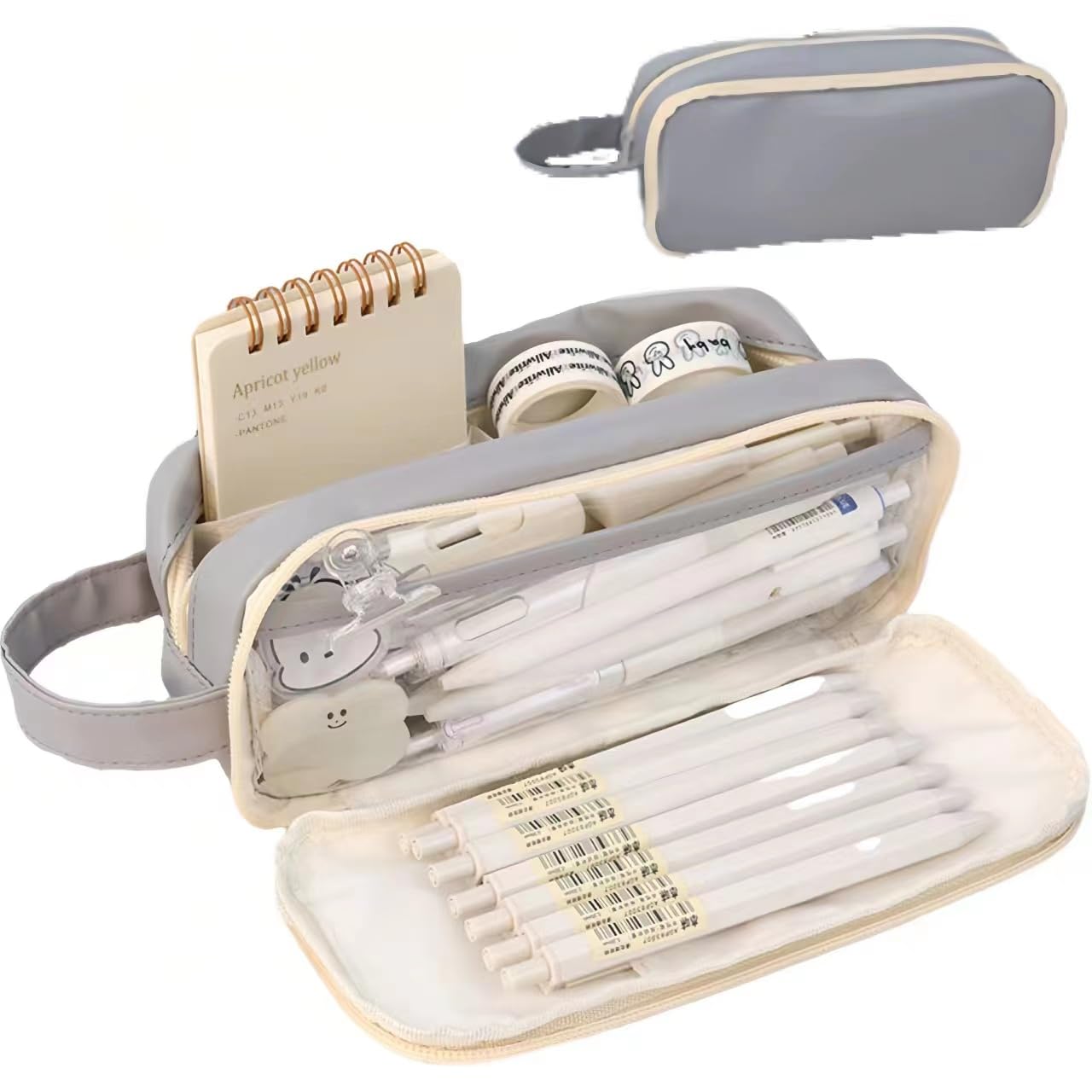 Big Capacity Pencil Case 5 Compartments Large Pencil Pouch Pen Bag Pencil Box Holder Organizer Simple Storage Aesthetic Stationery Cosmetic for Adults