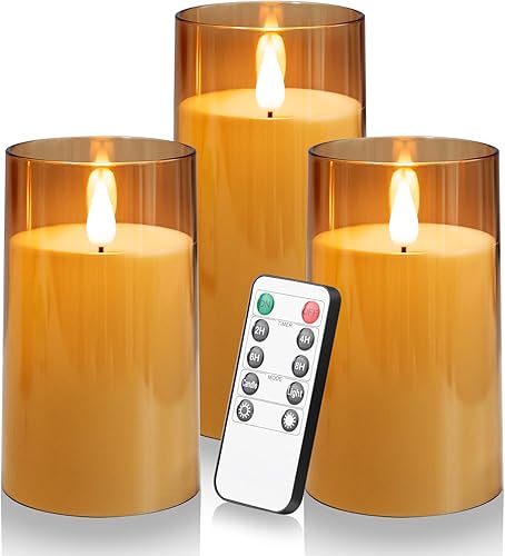 Velas parpadeantes sin llama que funcionan con pilas, velas LED realistas con temporizador remoto para fiesta en casa con llama en movimiento disponible en Yaxa Peru