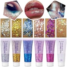 6Pcs Body Glitter for Women - Holiday Glitter Gel for Face &Body & Hair & Nail DIY|Hair Glitter Gel Create A Stunning Visual Feast |Multiple Purpose Body Glitter Gel Long Lasting Mermaid Series Set
