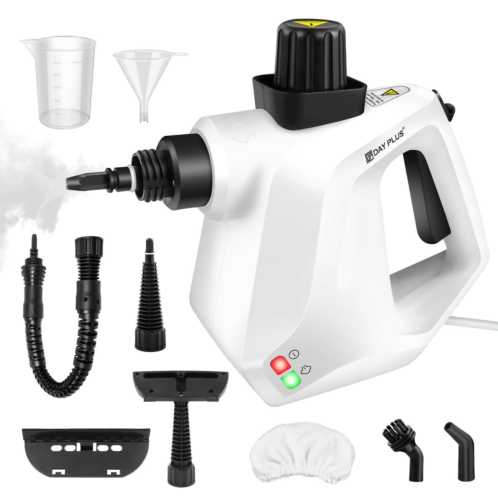 3800W High Pressure Steam Cleaner (Car Cleaner) - IPX4 Certified, with 2.5 m Power Cable, Steam Cannon and 9-Piece Accessory Set for Removing Stains on Multiple Surfaces (Sofa, Kitchen, Tiles, Windows