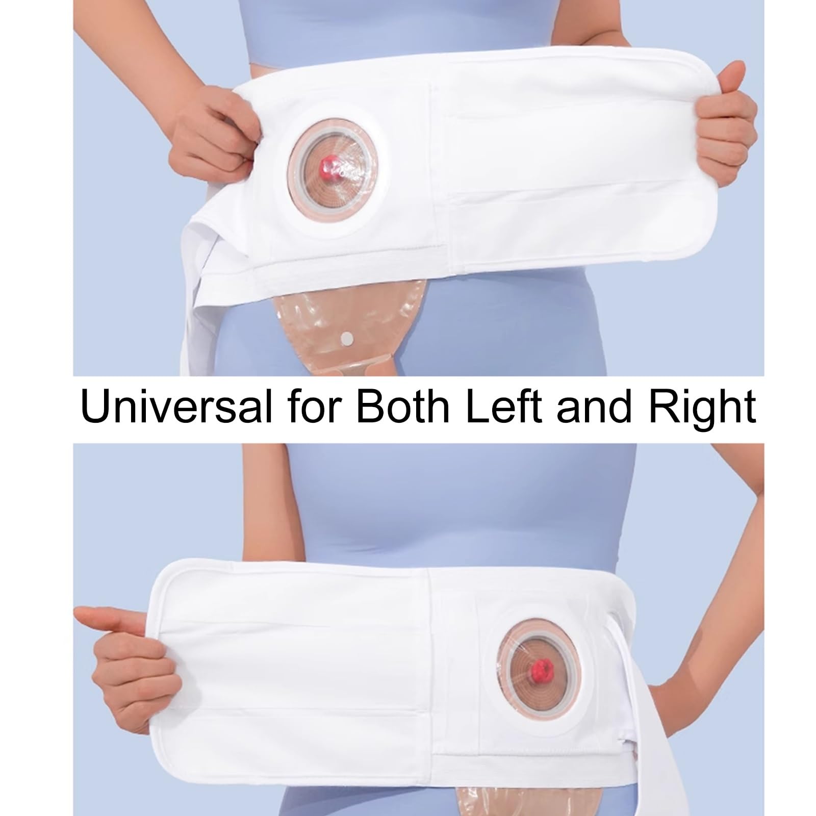 Stomagürtel für Männer und Frauen, Ostomiegürtel mit Stoma-Schutz (8 cm Loch), Stoma-Schutz für Kolostomie und Ileostomie(L)