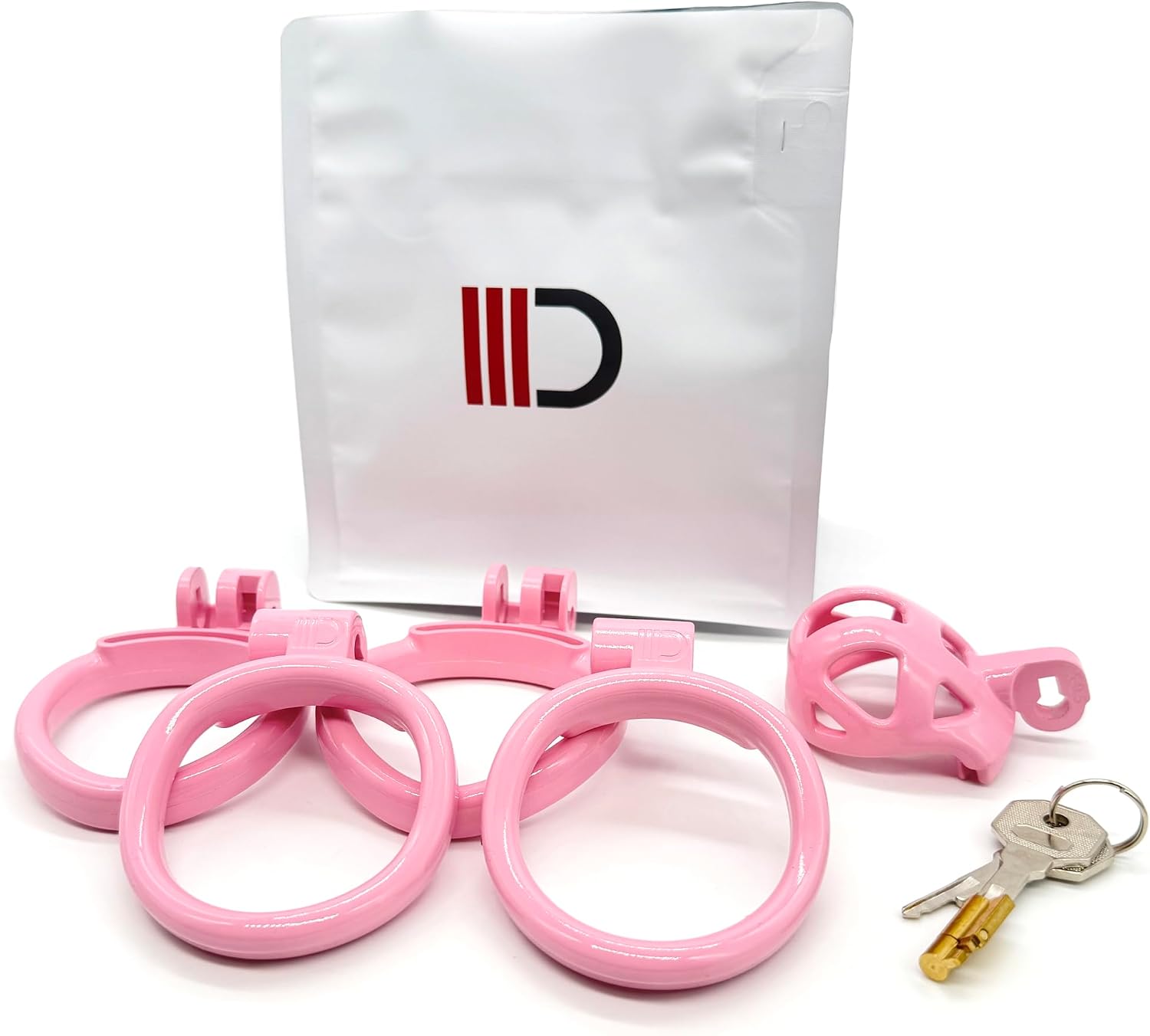 IIIDXY® 3D Printed Modeling Chastity Cage Device with Lock & 4 Rings Male Style chastitycage (35mm)