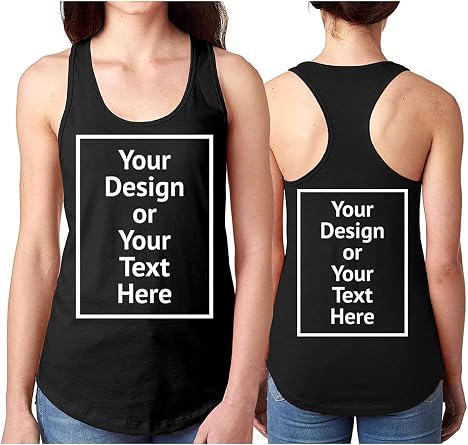 Personalized Tanks for Women Custom Shirt Sleeveless Racerback Design Your Own Image Text Photo Front/Back Print