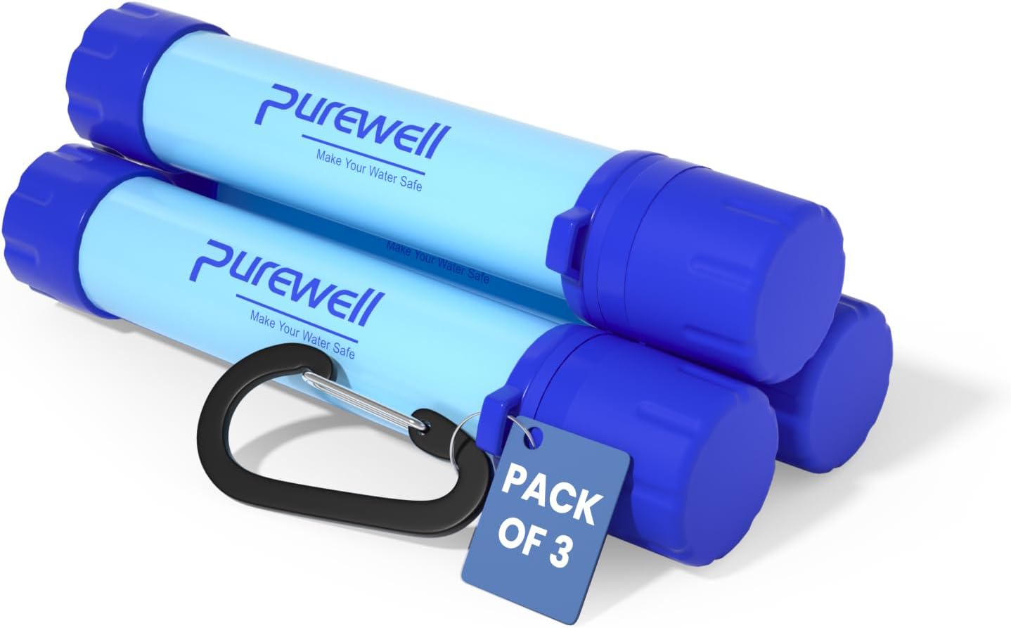 Purewell Outdoor Water Filter Personal Water Filtration Straw Emergency Survival Gear Water Purifier for Camping Hiking Climbing Backpacking