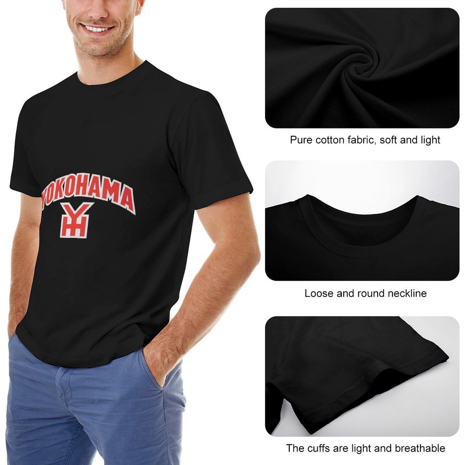 Amazon.co.jp: 横浜 高校野球 1 丸首 Tシャツ ティーシャツ 速乾