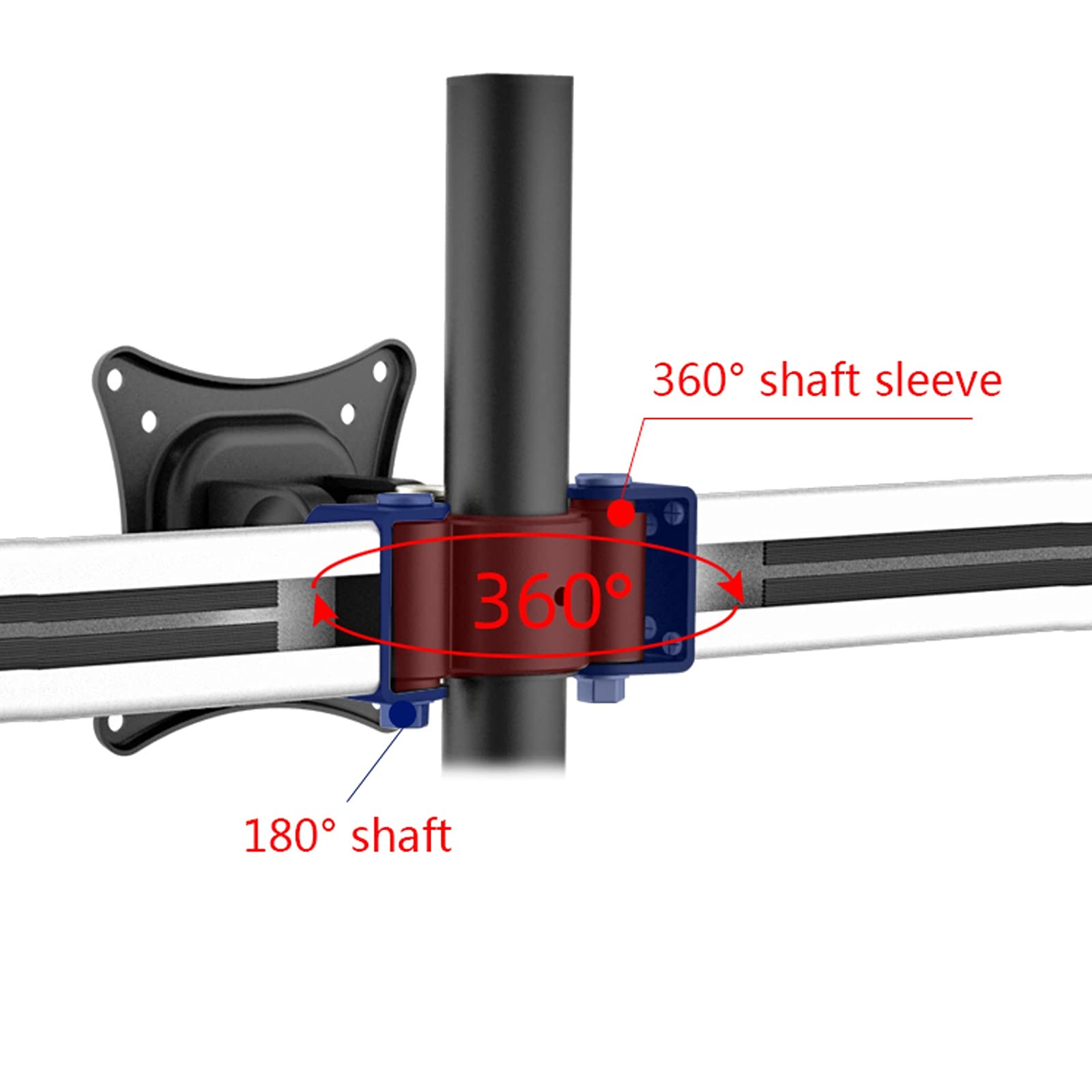 Support De Bureau Triple pour Écrans 15"-27" en Alliage D'Aluminium, Bras De Fixation Réglable avec Espacement De 75/100 Mm, Supporte Jusqu'À 10 Kg (22 Lbs) - Gris