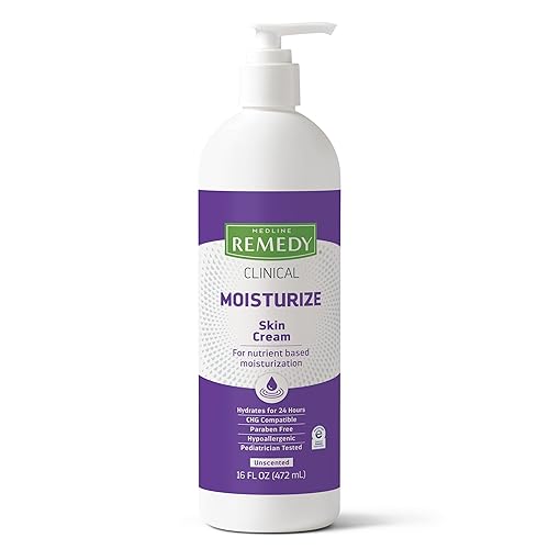 Medline Remedy Crema hidratante clínica para la piel, sin perfume (botella de bomba de 16 onzas líquidas), nutritiva para piel seca, crema