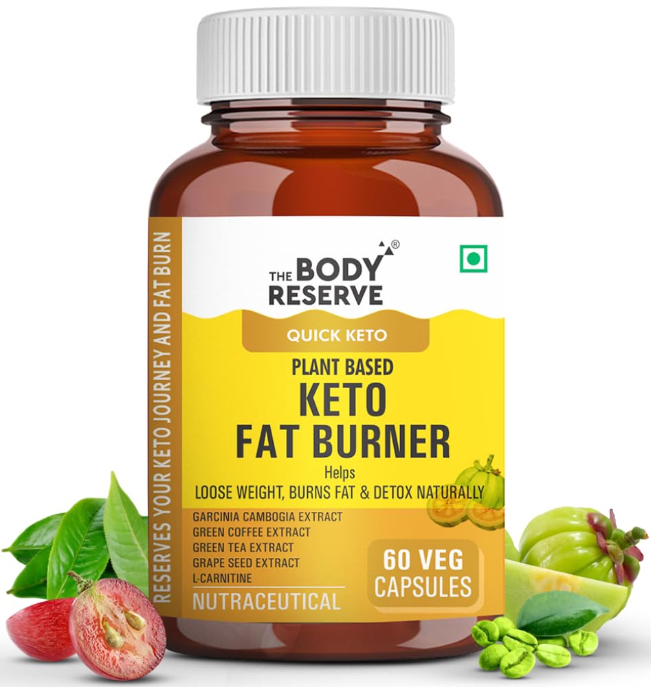 The Body Reserve Keto Fat Burner - 60 Veg Capsules, Weight Loss Supplement With 1000mg of Garcinia Cambogia, Green Coffee & Green Tea Extract - Metabolism Support - Plant-Based, Gluten-Free