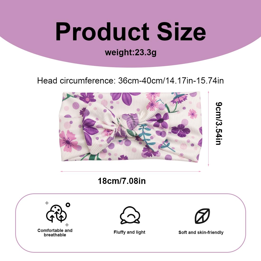 2 Pezzi fascia capelli neonata Fascia Capelli Bambina, Nylon Fasce Capelli Neonata Fiore Fascia Elastica per Capelli Accessori per Capelli per Nascita Bambina Femmina,fascia neonata capelli