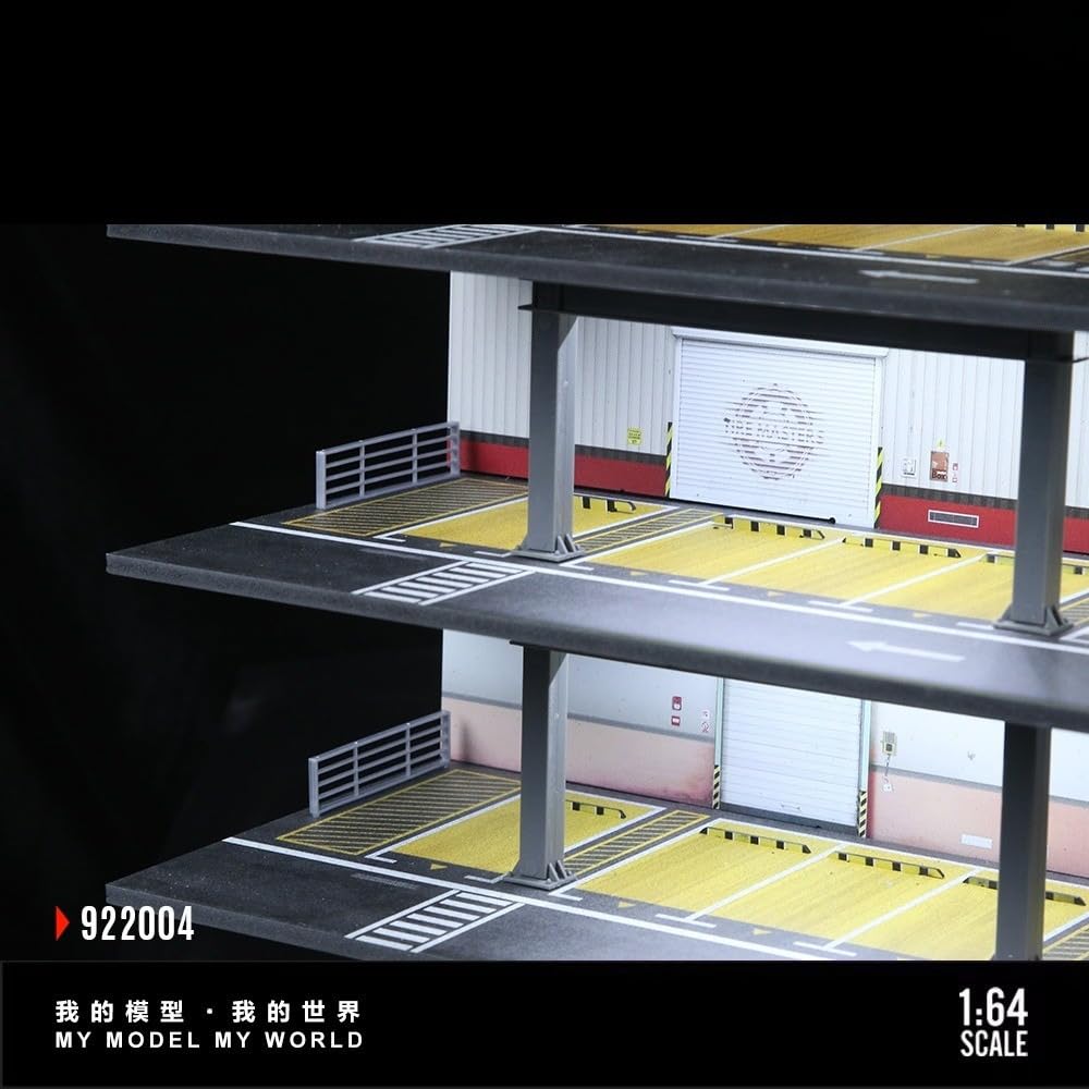 NUEIOVRW 1:64 Diorama Garage Model, LED Lighting Four-Story Car Park Scene Display Case, for 1:64 Diecast Model Cars Display - Image 2