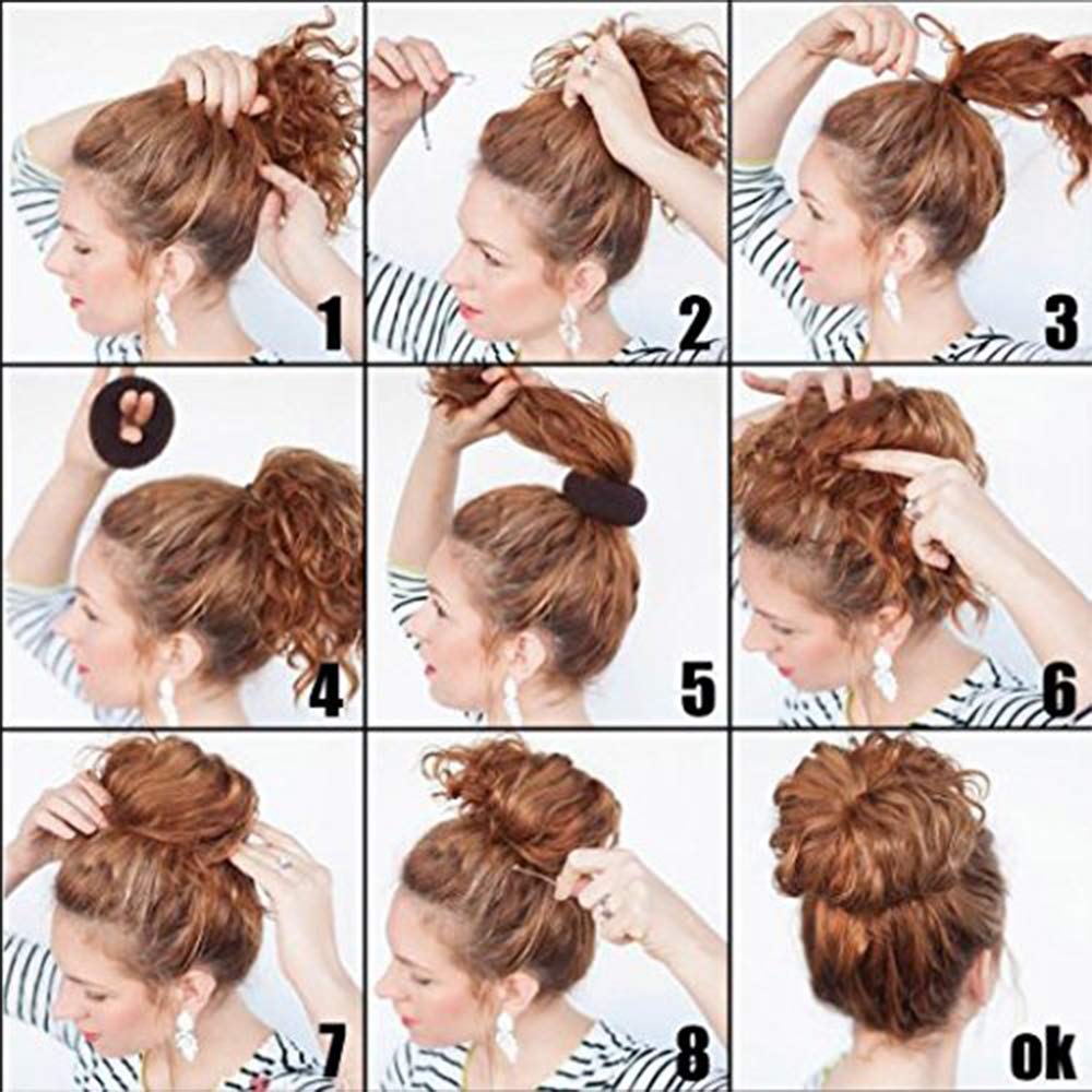 Hair Donut Bun Maker Ring Style Bun, Chignon Hair Increase Donut Shaper for Thick and Long Hair (XX-Large, 5.5 Inch/Black)