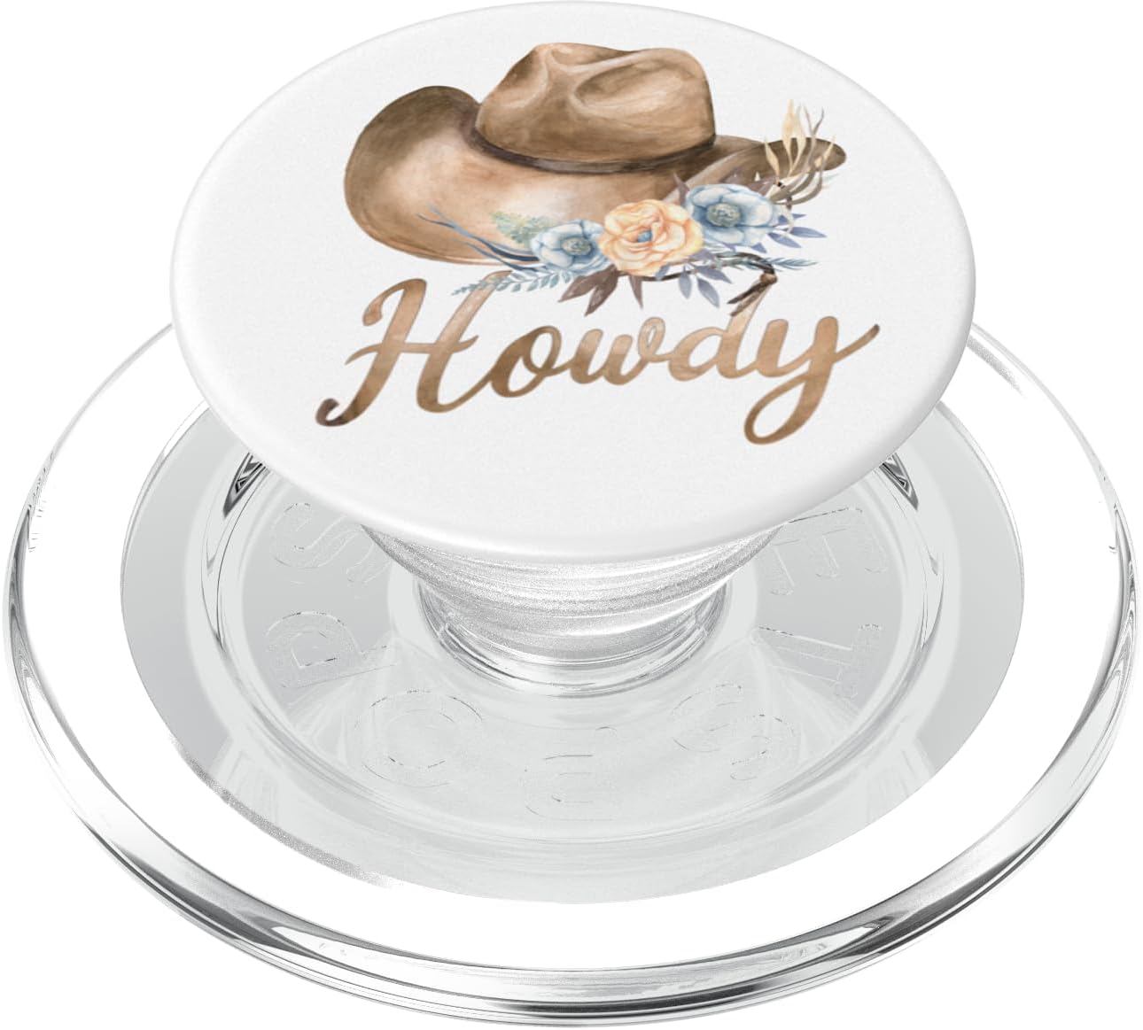 Howdy Cowboy Hat Watercolor PopSockets PopWallet for MagSafe