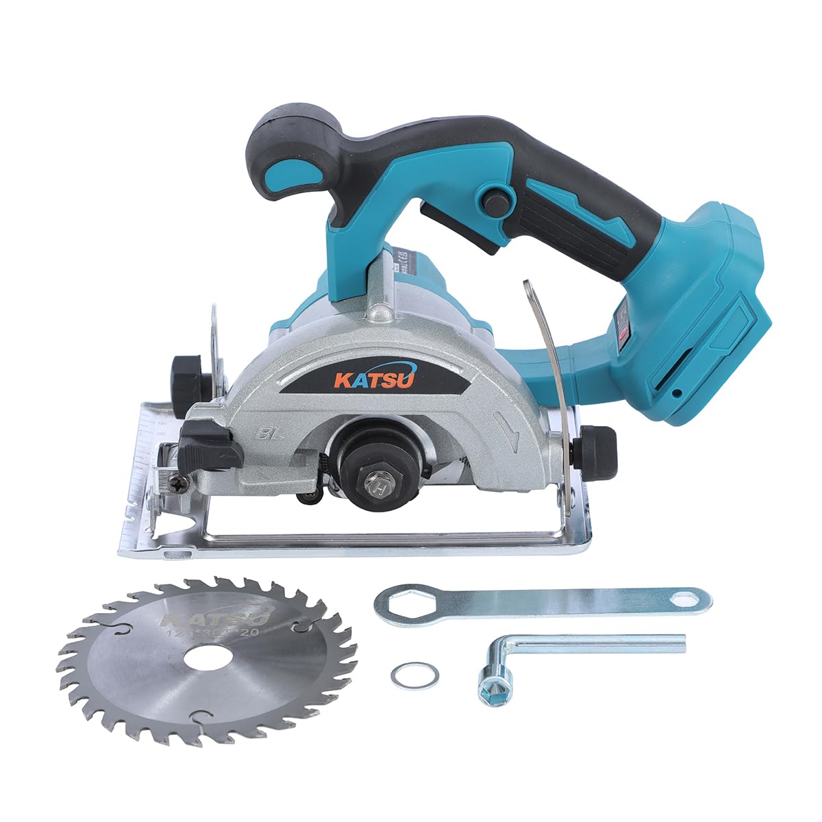 Sega Circolare a Batteria KATSU FIT-BAT 21V, Sega Circolare Elettrica da 5" con Motore Brushless, 13000RPM, Profondità di Taglio 30mm, Lama da Taglio 125mm Inclusa, senza Batterie 102794