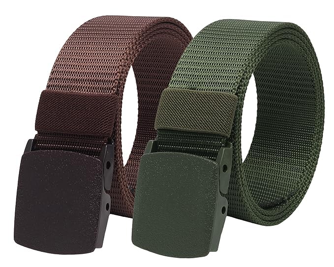 Men's Nylon Fabric Belt with Plastic Buckle Combo, Durable Formal and Casual Belts for Men-picture-16