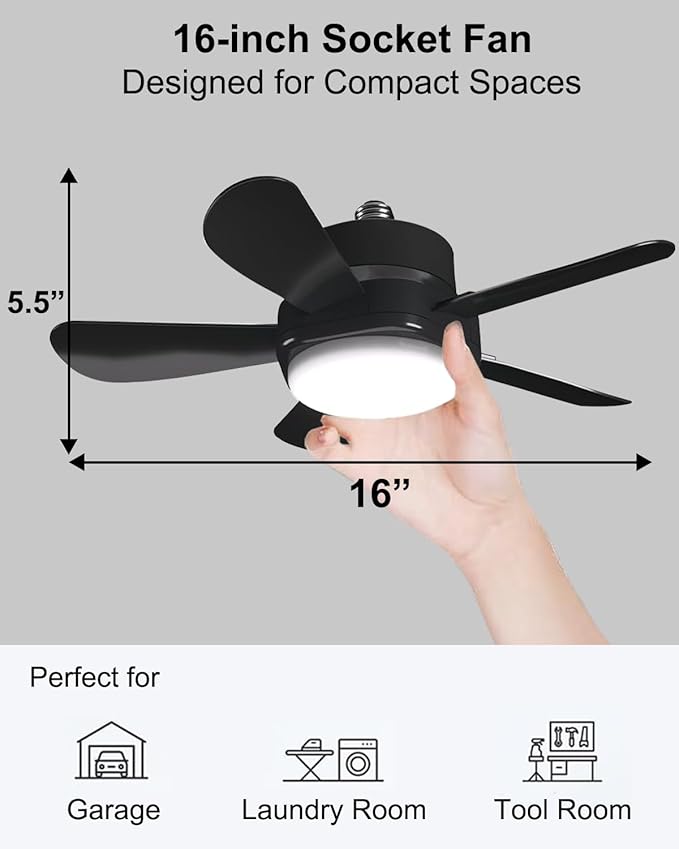 Ventilador de Techo 16'' Con Luz RGBW y Control por Voz 120V miniatura 2