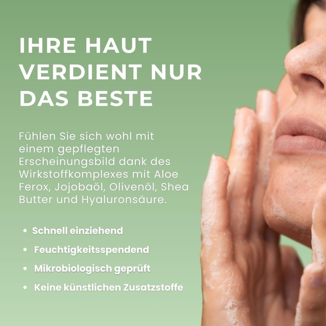 Day Cream | Le vainqueur du comparateur | Crème naturelle à l'aloe vera | Anti-âge | Cosmétique naturel | Crème pour le visage | Crème hydratante pour le visage | Peau normale et grasse | 50
