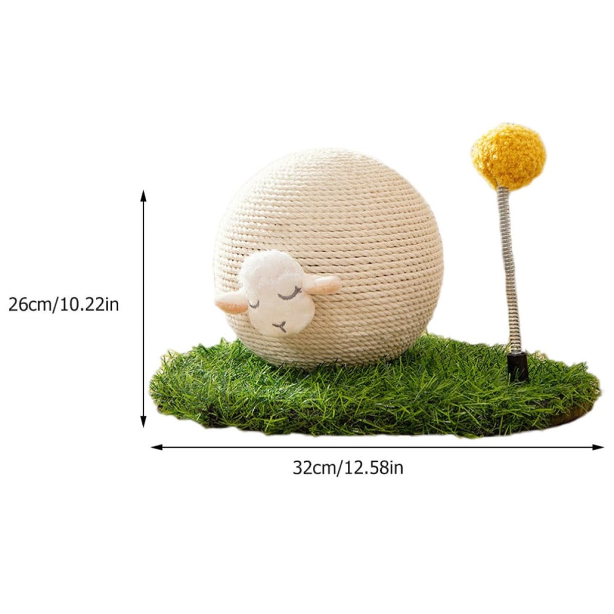 HANABASS Pelota Rascadora para Gatos, Juguete de Garras Abrasivas de Sisal y Madera, Resistente al Desgaste Desprender Fibras, Forma de Bola, para Gatos y Gatitos, Decoración del Hogar