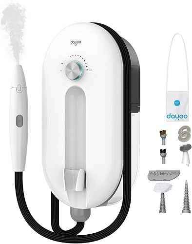 DAYOO Limpiador de vapor de mano, calentamiento rápido de 10 segundos a 221 F, vaporizador multifuncional para toda la casa con boquilla de grado
