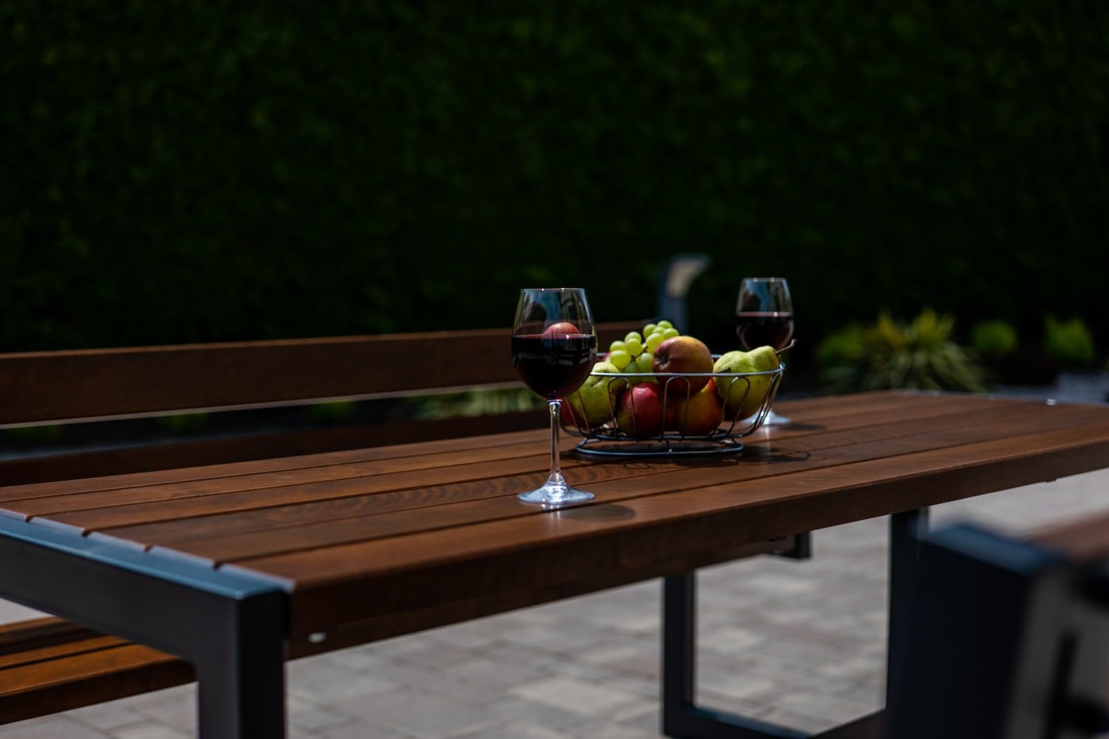 Rattanland® Gartenbank mit Tisch, Gartentisch mit Zwei Gartenbänken, Gartenmöbel Set Holz, Biertischgarnitur, Sitzgruppe Garten, Picknicktisch, Bierbank, Sitzgruppe Outdoor (Nuss)