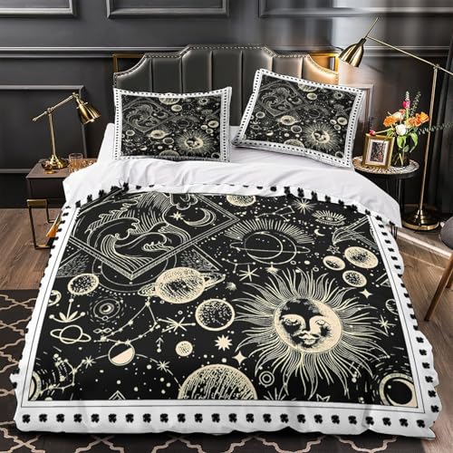 Housse de couette cosmique 140x200 microfibre avec taie d'oreiller