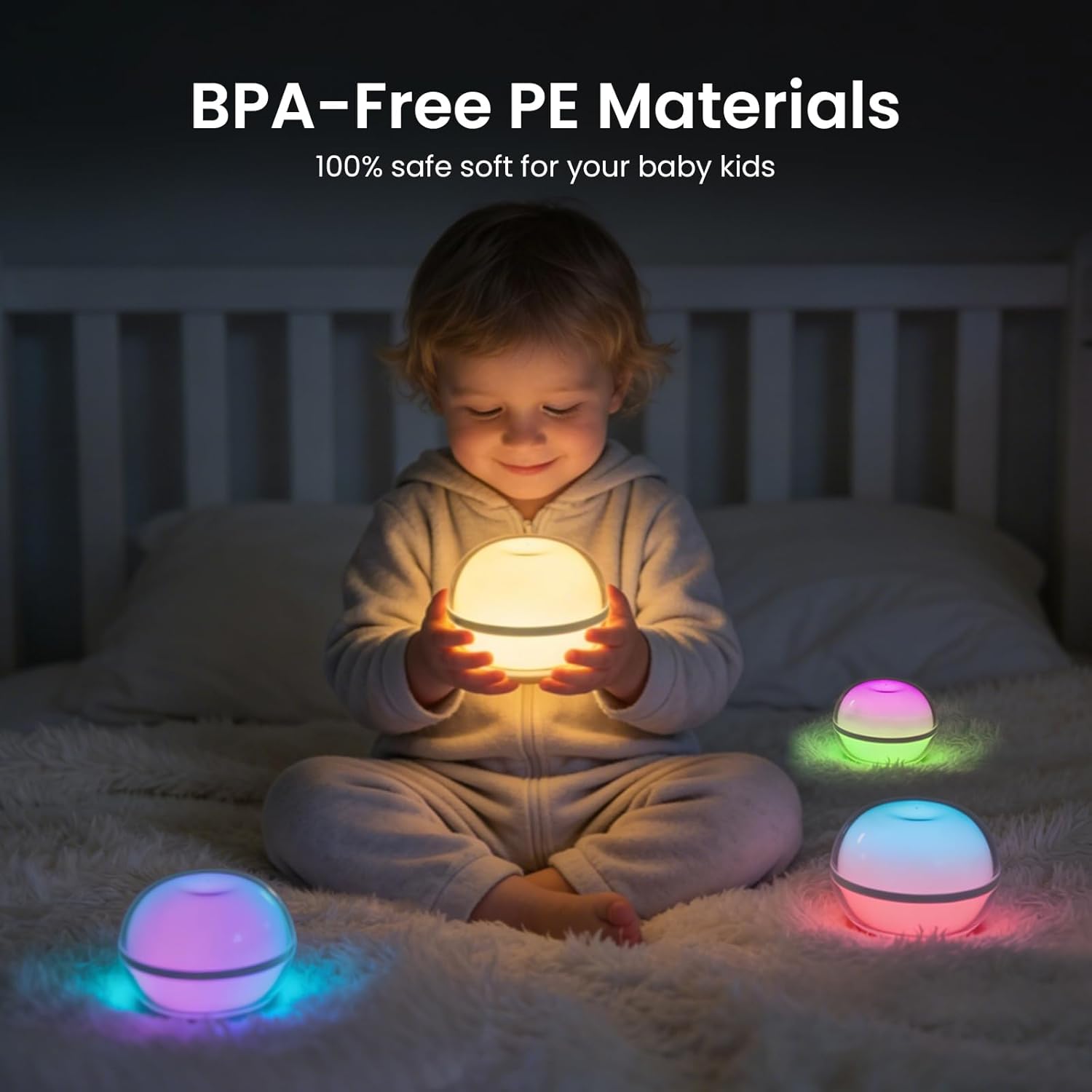 LOFTEK 3.5-inch Smart Sphere Night Light, Multi-Color Magnetic Rechargeable Ball Lights, Waterproof RGB Mood Lighting, Hanging Ambient Light for Home Bedroom Patio Decorative Lighting, Gift, Green