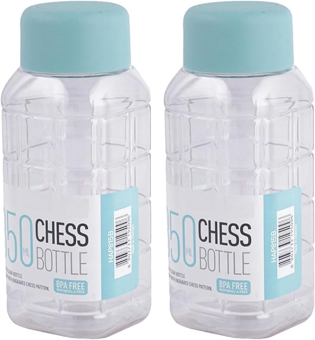 Small BPA-Free Plastic Water Bottle for Office & School | Cute Transparent PET Bottle for Kids & Adults | Leak-Proof Bottle for Water, Juice & Mojito | 350 ml Lightweight Bottle (Pack of 2)