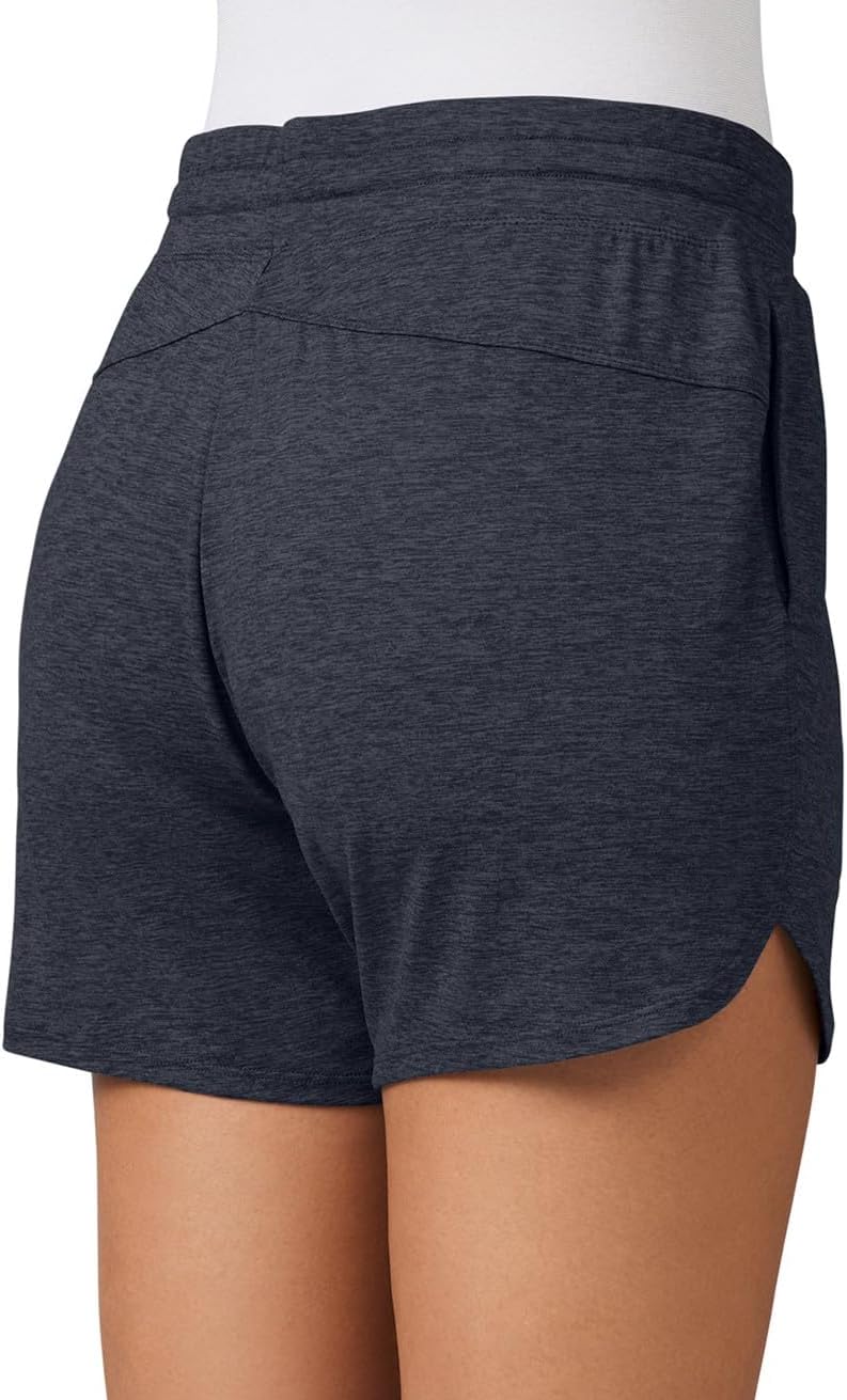 Free Country Women's Athletic Shorts Soft for Running Workout Gym Tennis Lightweight Short with Pockets-Cloud Knit