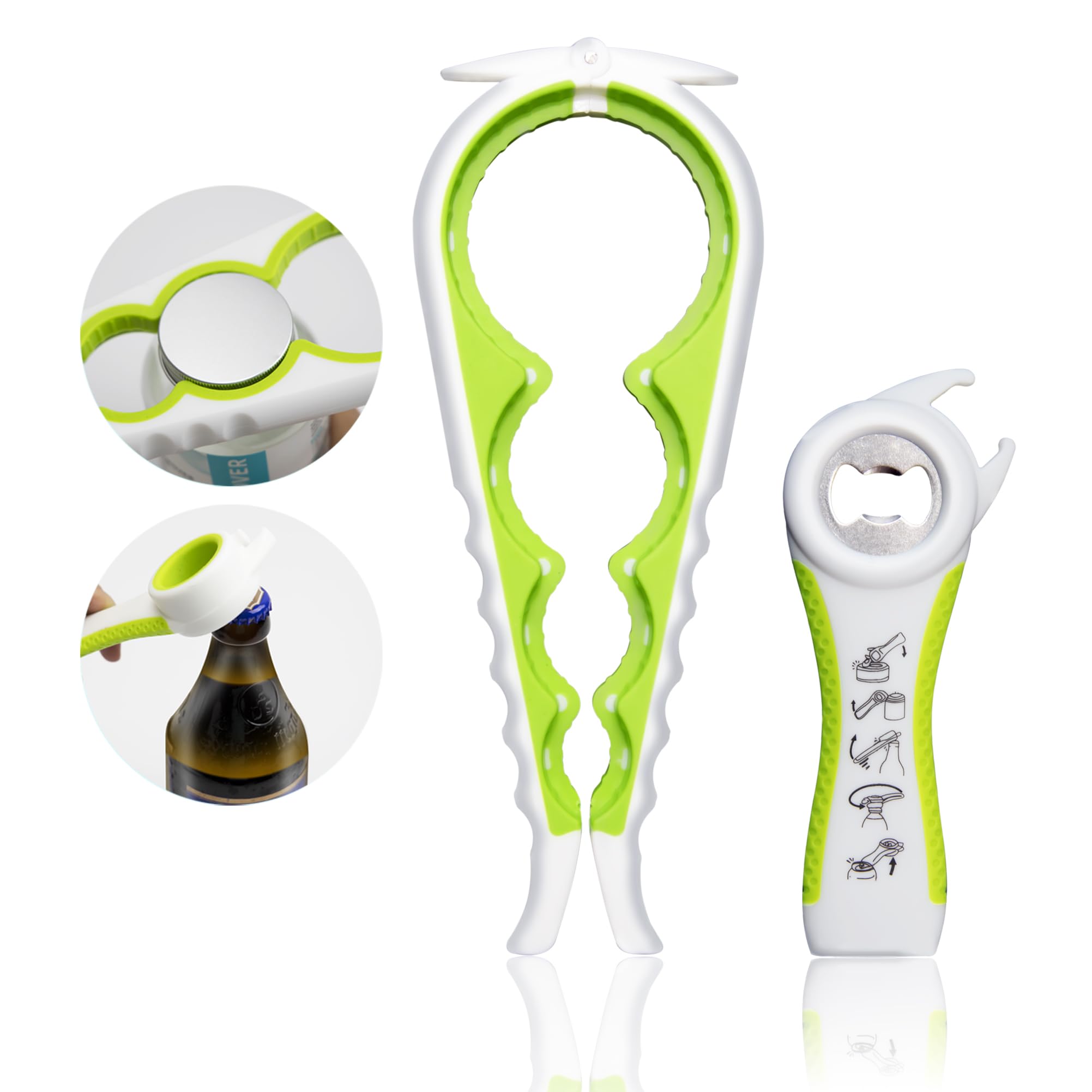 Jar Opener for Weak Hands, Seniors with Arthritis, 5 in 1 Multi Function Bottle Opener Lid Opener For Arthritic Hands