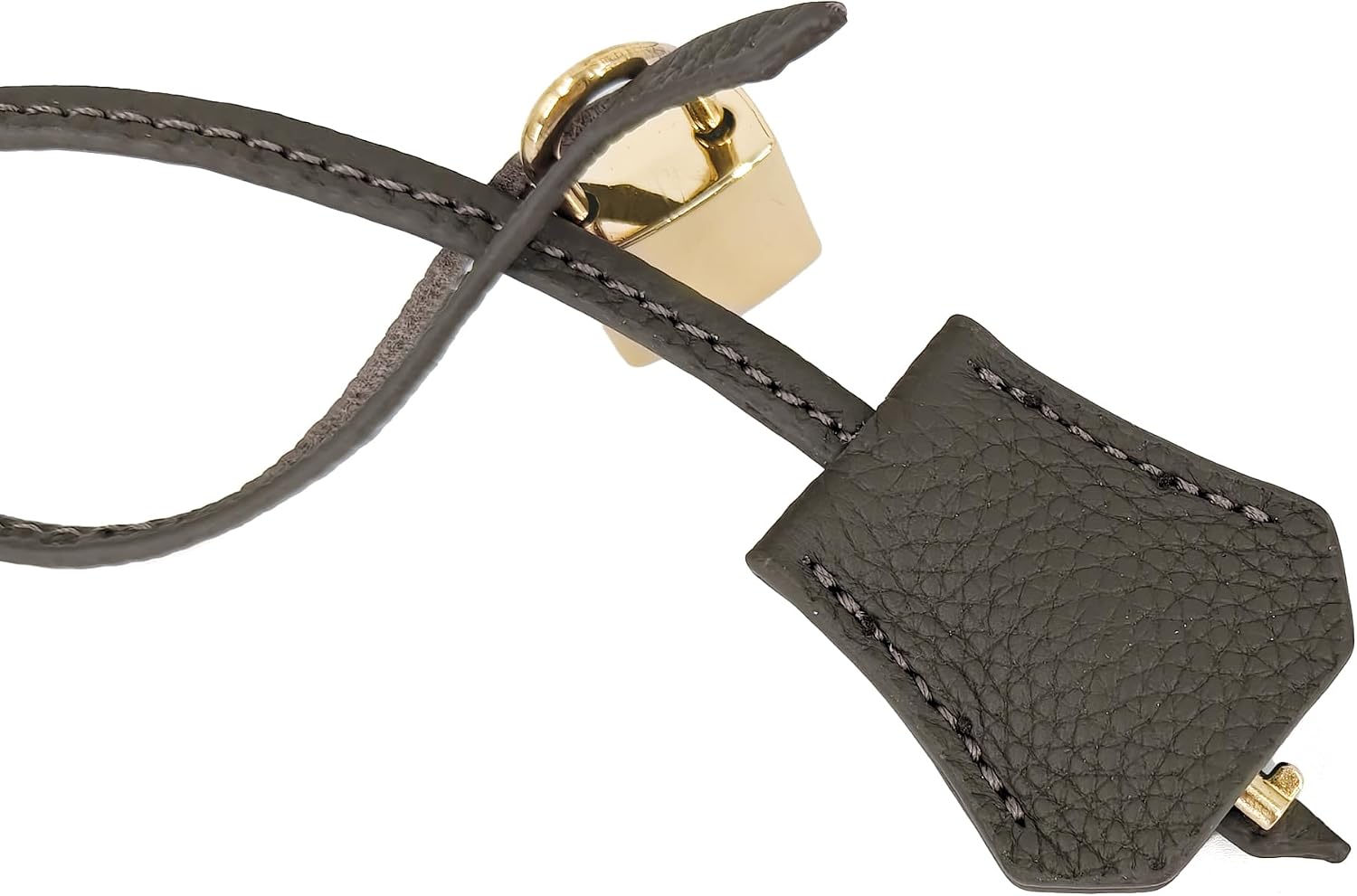 M-ioi-M Genuine Leather Key Clochette Bag Charm, Bell Key Holder, Purse Keychain, Handbag Accessories Replacement, w/Padlock
