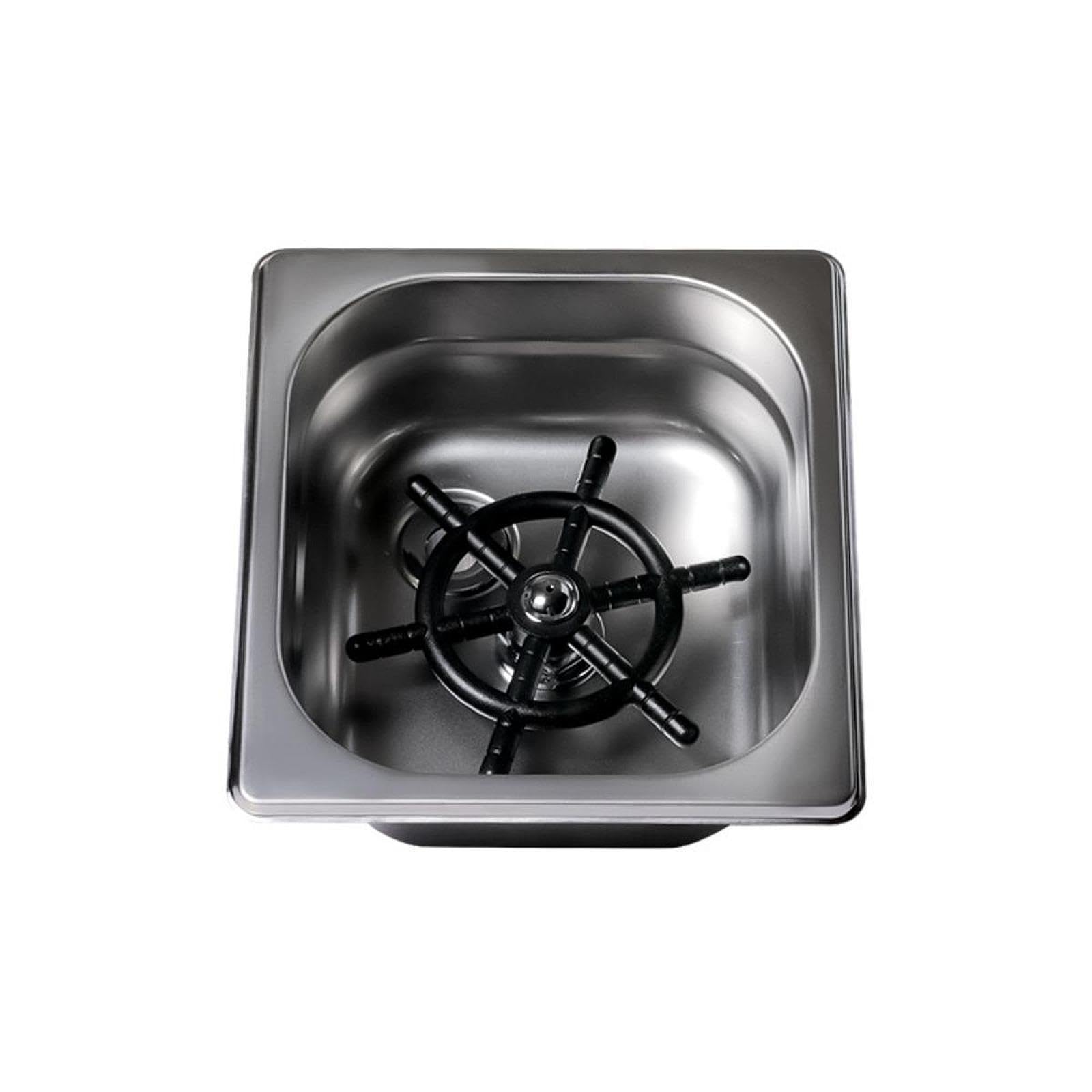 Generic Lavavasos Automático de Encimera, Enjuagador de Vasos de Acero Inoxidable, Fácil Lavado de Vasos con Cinco Orificios de Agua, Accesorio para Fregadero, Plata