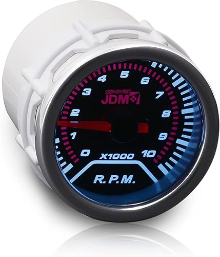 AJP Distributors Performance Racing - Aguja analógica universal JDM Sport Smoked Tint de 2 pulgadas, tacómetro de 2.047 in, medidor de rpm, medidor