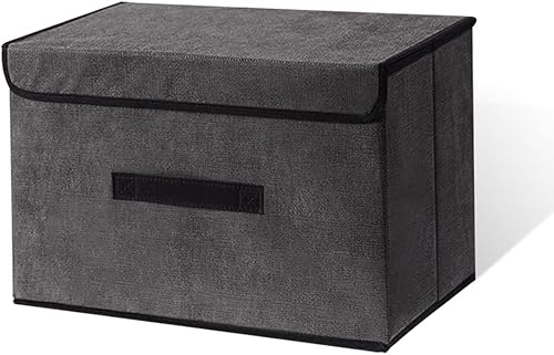 Miniatura 8 de Caja de almacenamiento plegable con tapa y asa a prueba de polvo, contenedor de almacenamiento plegable organizador de almacenamiento para armario,