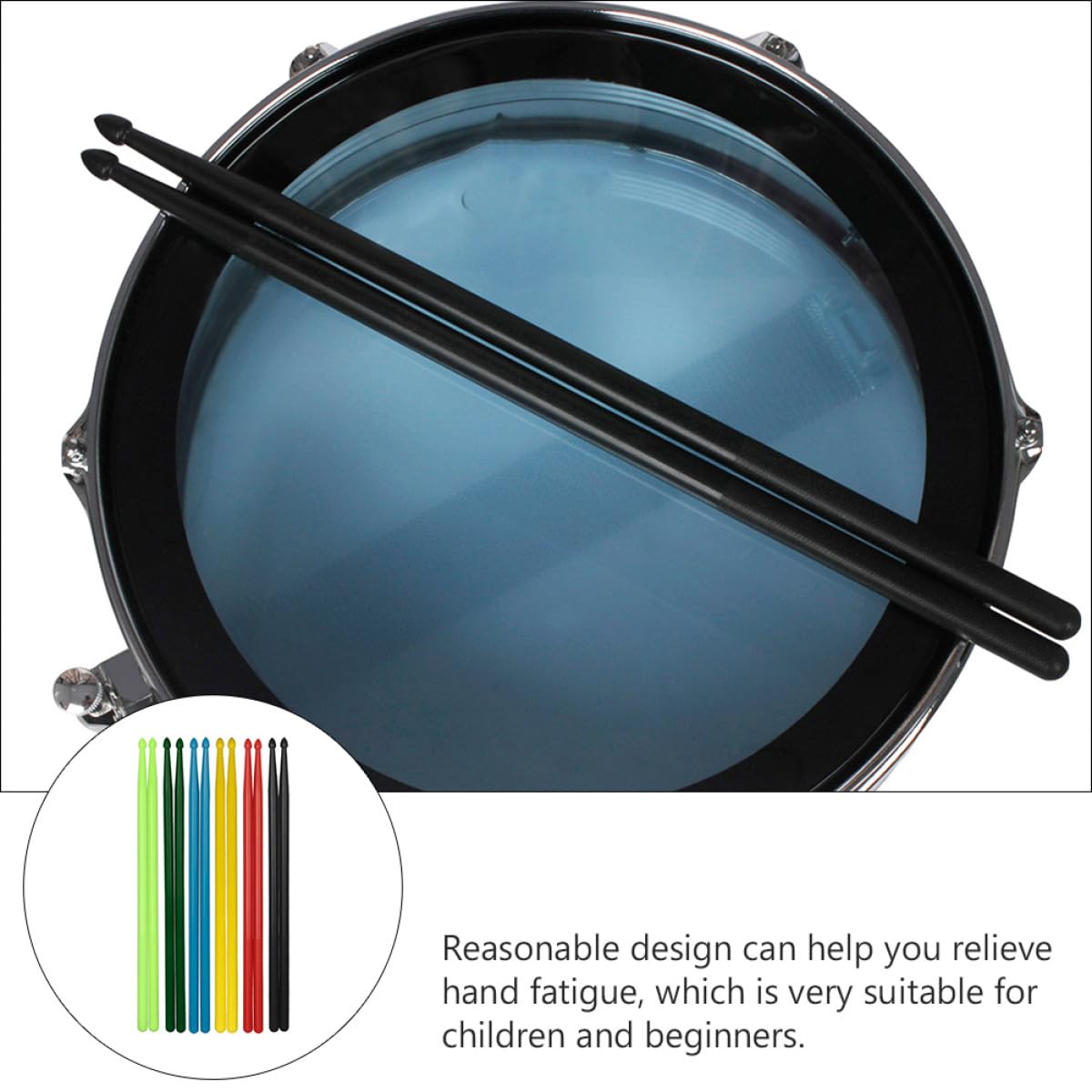 SUPVOX de Baguettes de Batterie pour Débutants et Garçon et Filles Couleur Aléatoire en Nylon Lot de 5 Paires Confortables et Élégantes Pratique Quotidienne Concerts
