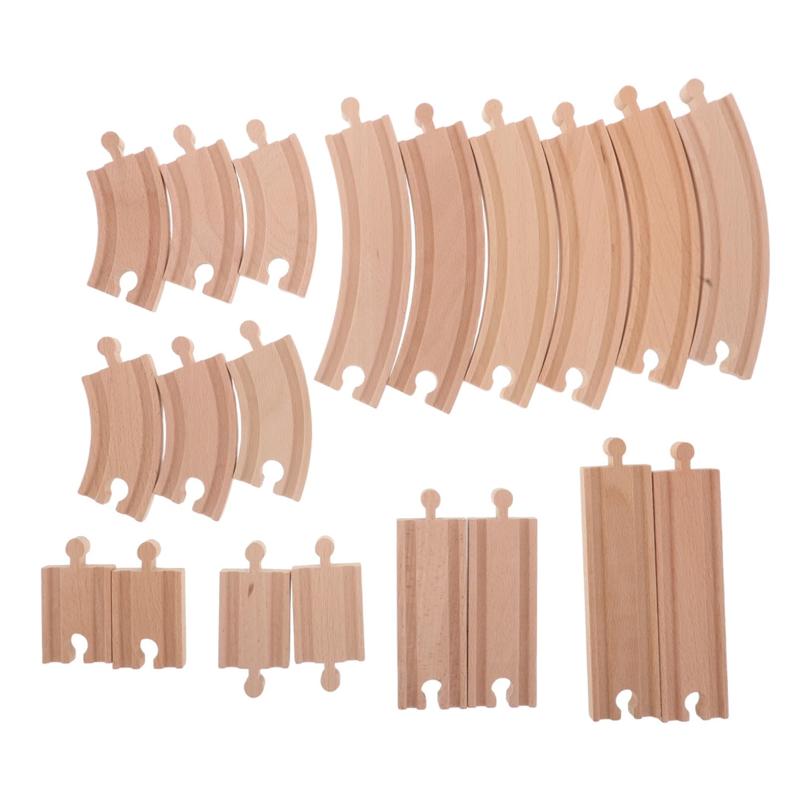 Uonlytech Binario Treno in Legno con Accessori di Connessione Curve e Dritte per Giocattolo Ferroviario con Meccanismo per Ragazzo Ragazza e Creatività