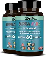 Vitamina C, D e Zinco Infantil Supra Kids Sabor Frutas 120 Cápsulas - Aura Nutrition