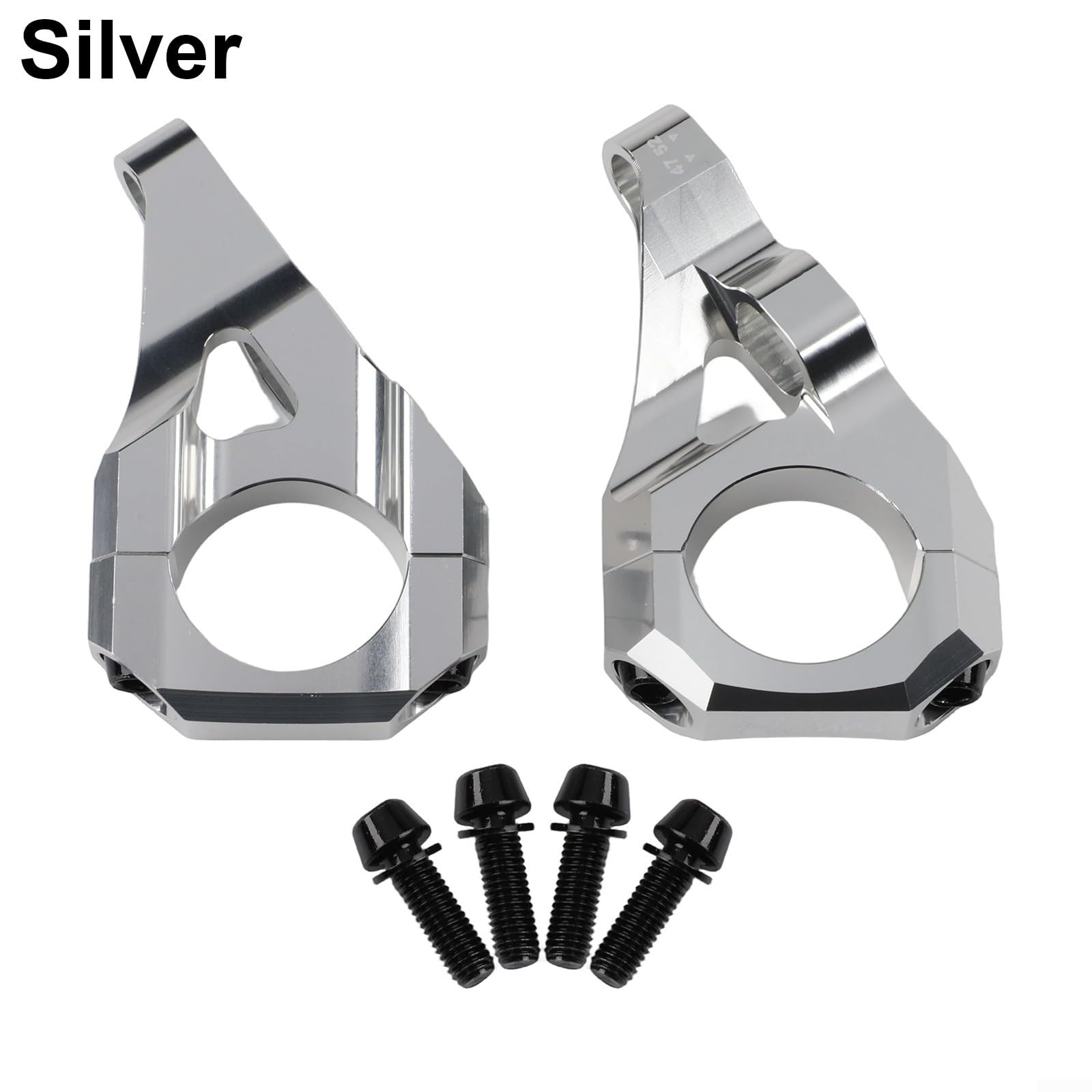 Potence à montage direct pour fourche à double couronne, alliage d'aluminium CNC 6061 31,8 mm, compatible avec VTT DH et Surron for Light Bee (argenté)