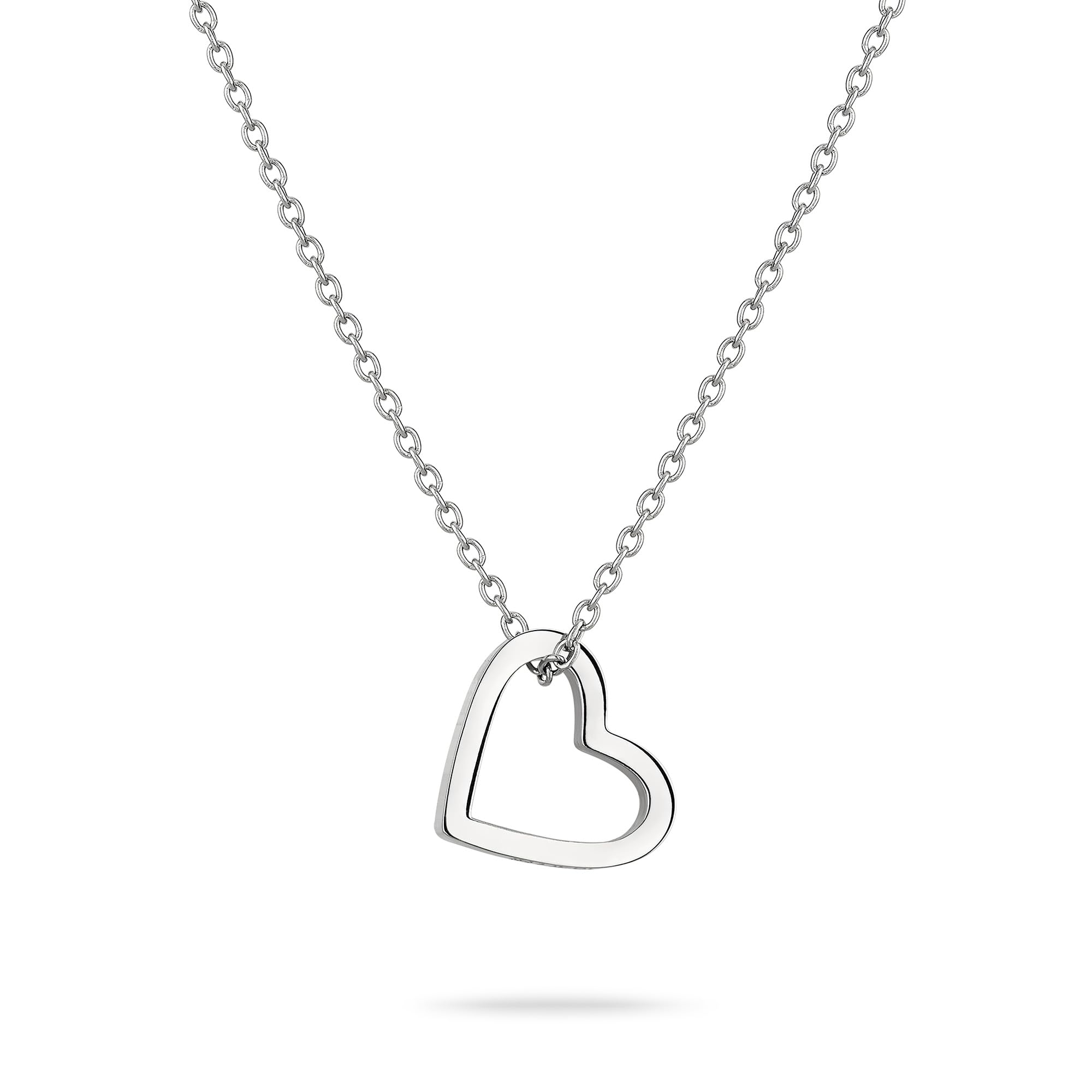 Liebeskind Berlin Women's Necklace with Heart Pendant, 45, Stainless Steel, no gem