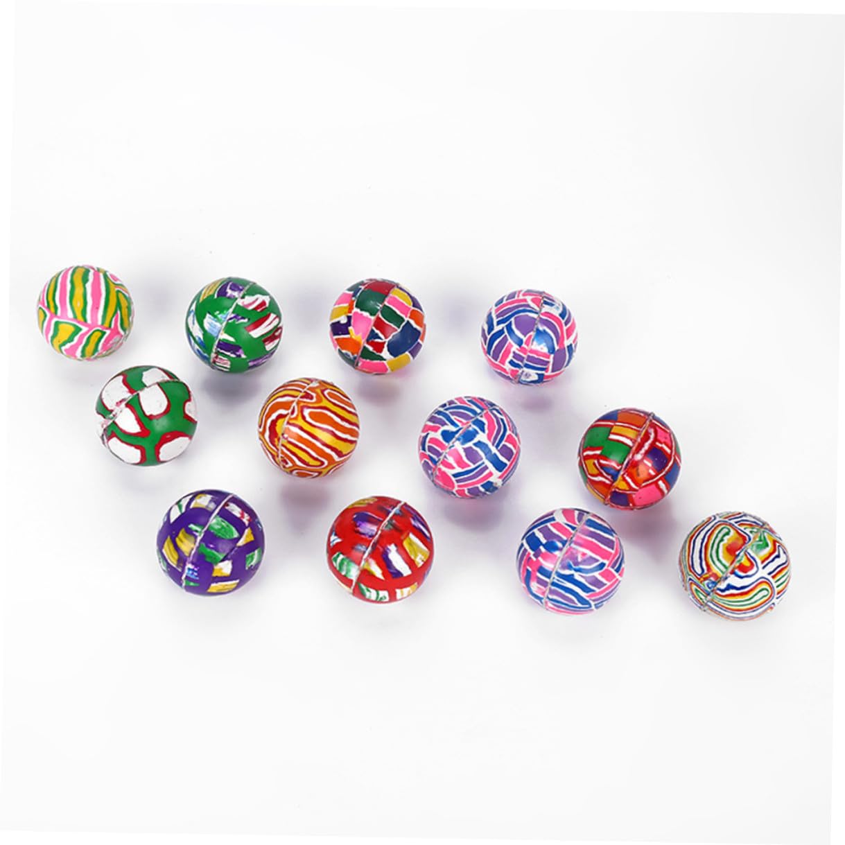 Gatuida 100pezzi Palline di Gomma Rimbalzanti 32mm, Giocattolo | Forte Elasticità, Inodore, per Compleanno e Festa dei Bambini, Confezione da 100 Pezzi Stile Casuale