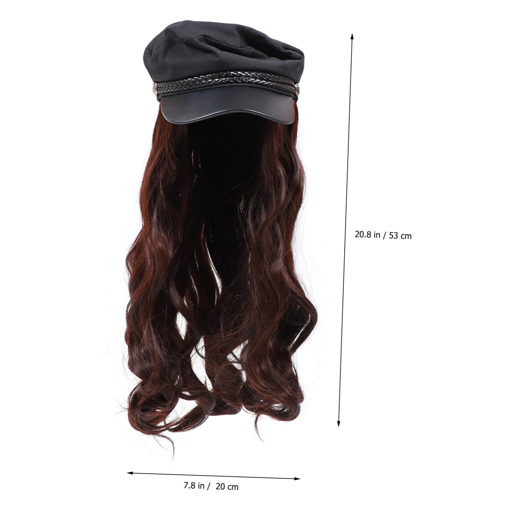 PartyKindom Realistic Wavy Wig Hat -piece Wig Cap Long Curly Hair Stylish Headband Party Accessory