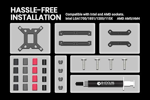 Miniatura 7 de ID-COOLING FROZN A620 Black - Enfriador de CPU de aire de doble torre negro de 6.1 pulgadas de altura, tubos de calor de 6 × 0.236 in, ventiladores