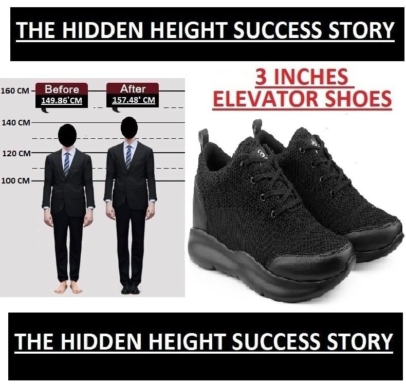 Image of Mens Global Rich's Men's 3 Inch Hidden Height Increasing Black,Blue,Brown,Grey Casual Sports Laceup Shoes with Eva Sole Casual Shoes